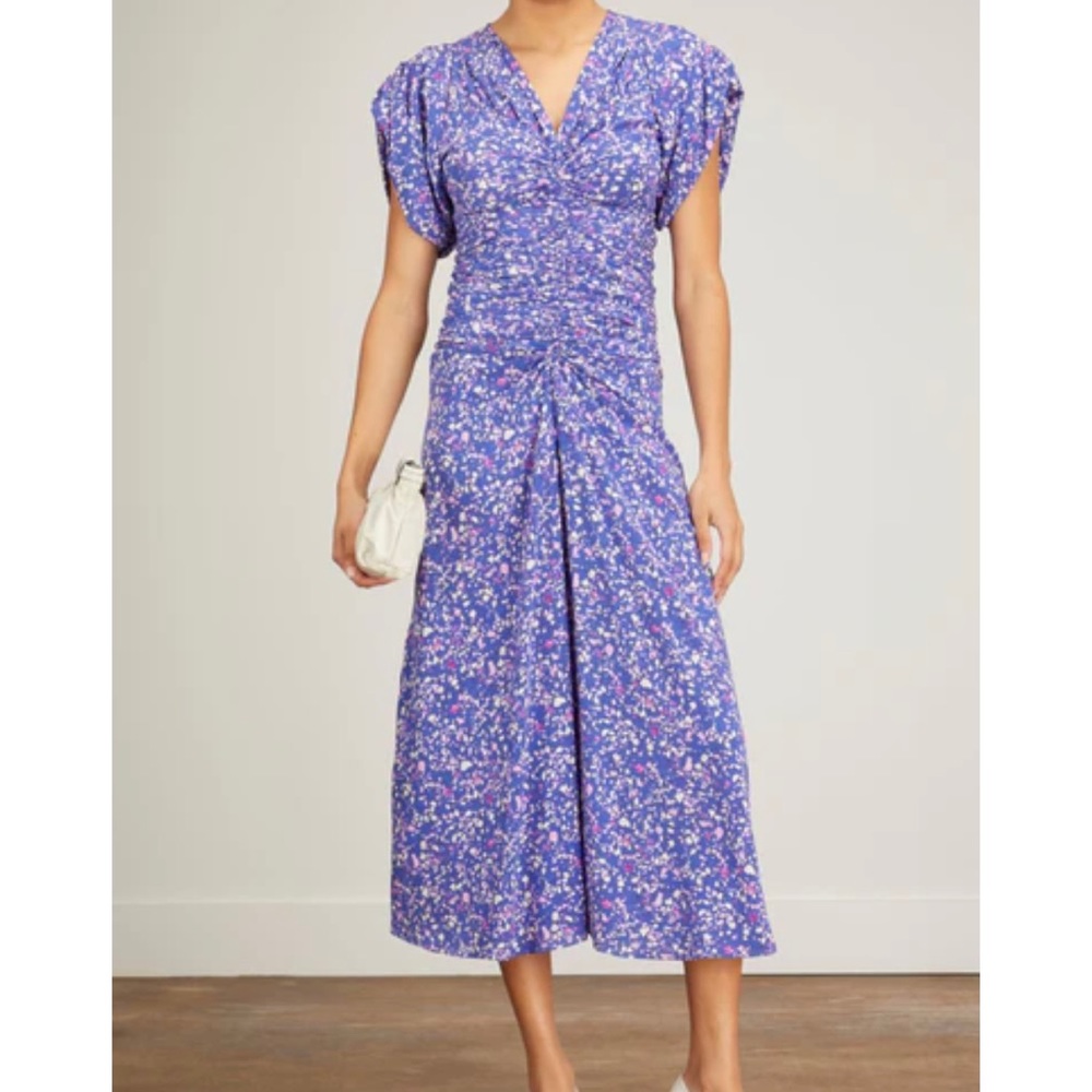 ISABEL MARANT Lilia Crepe Ruched Dress - NEW - XS/US 2